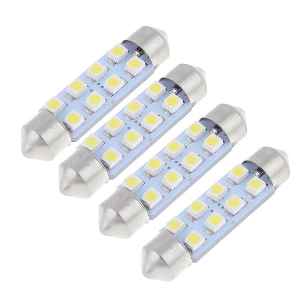 sourcingmap 4x 41mm 8LED White Festoon Dome Map Light Bulb