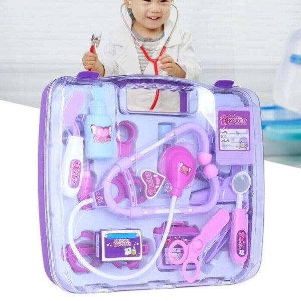 Toy Doctor Kit Kids Pretend Play Medical Set w/ Case Gift for Boys Girls Age 3+