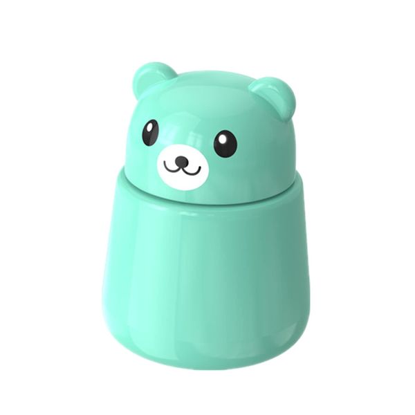 Pill Grinder, Cute Bear Portabl Pill Pulverizer Pill Crusher Medicine Tablet Grinder Container Storage Box (Green)