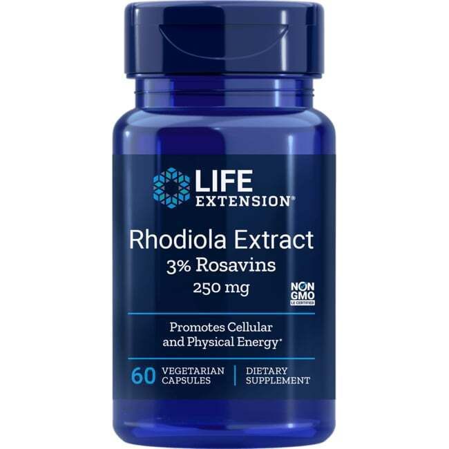 Life Extension Rhodiola Extract 3% Rosavins 250 mg 60 Veg Caps