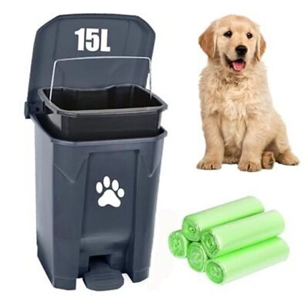 Dog Poop Trash Can for Outdoors, Dog Waste 1 Count (Pack of 1) Grey-Green Bag