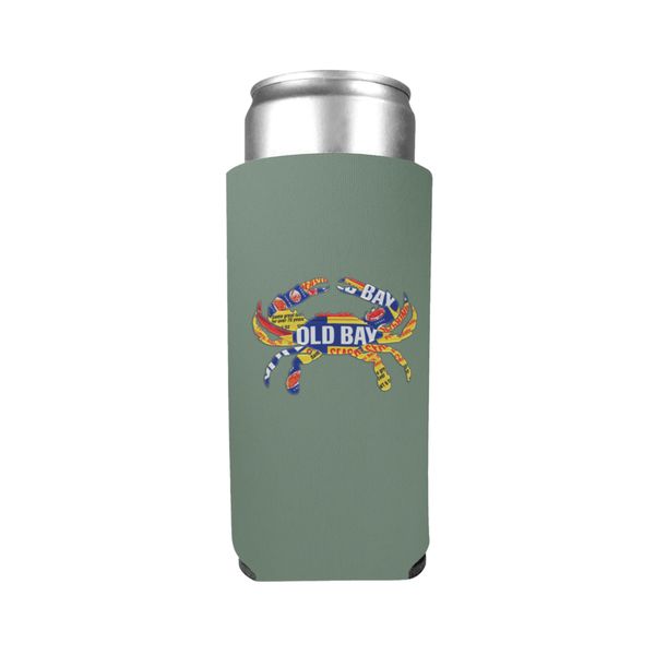 OLD BAY Tin Crab / Slim Can Cooler - 10/$6 Each / Green