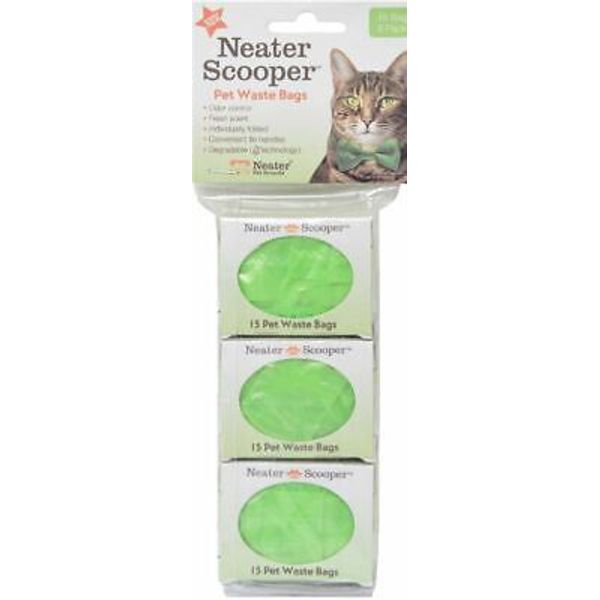 3 X 15 bags Neater Scooper Refill Bags Pet Waste Bags Odor Control Fresh Scent