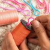 HappyHome 40pcs Plastic Bobbin Clips Thread Spool Clips for Sewing Machines Crafting Sewing Tools Sewing Machine Thread Shedding