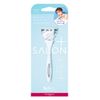 Chic Schick Hydro Silk Salon Plus Holder with Blade for Women Razor Skin Guard, White, 1 Piece (x1)