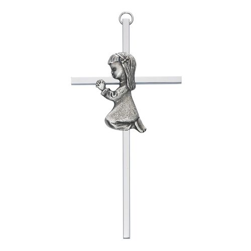 6 SILVER GIRL WALL CROSS BABY INFANT CHRISTENING BAPTISM SHOWER by KeegansCatholicTreasures by KeegansCatholicTreasures