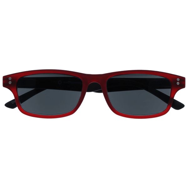 UV Reader Rubberized Red Black Sun Readers Reading Glasses UV400 Mens Womens Spring Hinges UVSR033 +2.50