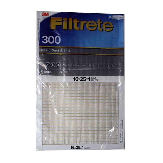 3M Filtrete 300 Basic Dust & Lint 16x25x1 Filter 1 Count May have minor blemish