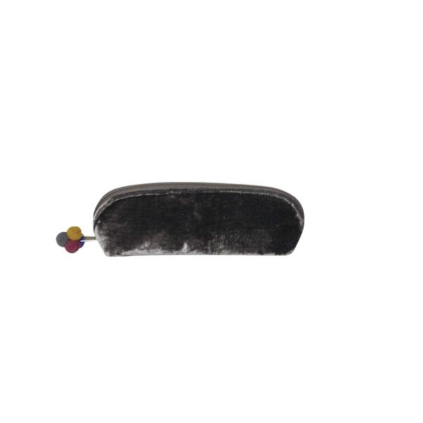 Earth Squared - Velvet Pencil/Make Up Brush Case - Grey - 22x7cms
