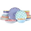 Ceramic Dinnerware Sets for 6, 24 Piece Plates and Bowls Sets, Highly Chip and C