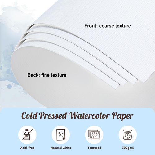 XWT Watercolor Paper Sheets Bulk, 5x7in 300gsm-60 Sheets, Drawing Supplies for Artists, Students, Kids, Acrylic & Oil Pastel & Sketch Paper & Water Color Painting Paper