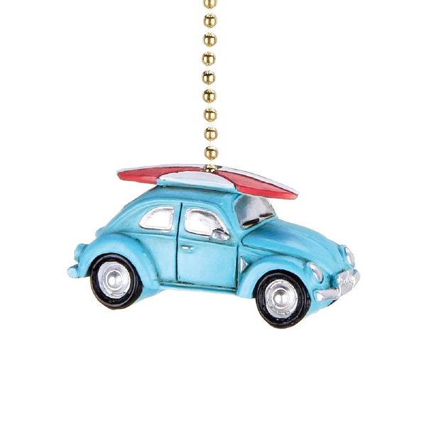 Clementine Designs Beach Buggy Beetle with Surfboard Ceiling Fan Pull or Light Pull Chain