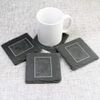 4 x 'Greenhouse Ghosts' 10cm Square Slate Coasters (CR00223276)