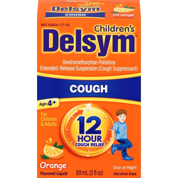 Delsym Children's Cough Suppressant Liquid, Orange Flavor, 3 Ounce