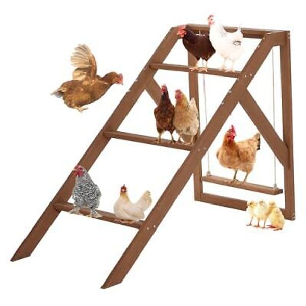 Chicken Swing Set for Pet's Healthy & Happy,4 Chicken Perches with Swing Fit