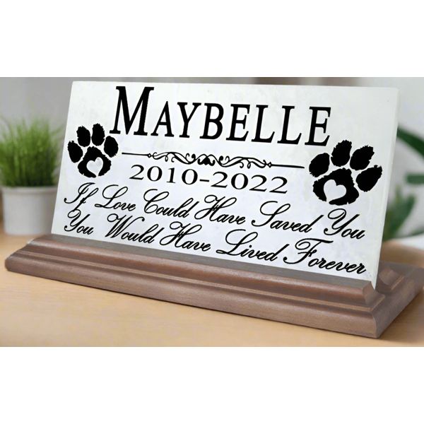 Pet Memorial Plaque for Shelf Or Mantel Personalized Pet Name & Date