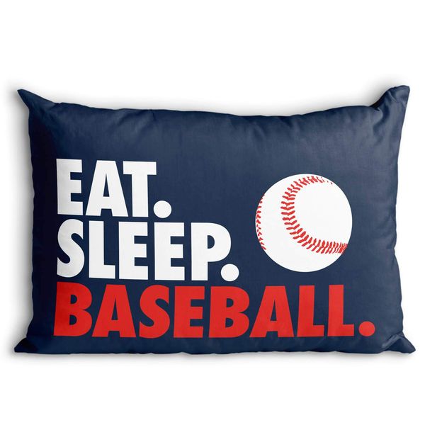 ChalkTalkSPORTS Eat Sleep Baseball Pillowcase | Home Decor | Navy