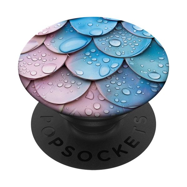 Fish Scale Pattern Waterdrop Mermaid Soft Pastel Fish Scale PopSockets Swappable PopGrip