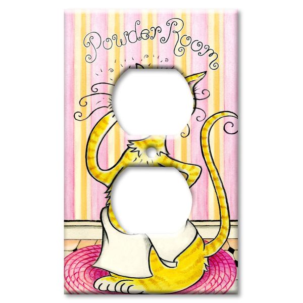 Art Plates - Cat Powder Room Switch Plate - Outlet Cover