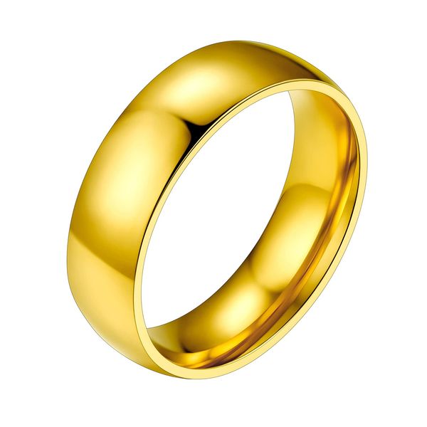 PROSTEEL Wedding Ring Gold Plated simple matching couple rings