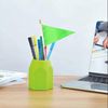 XCFH Small Solid Plain Green Pennant Stick Flag Mini Triangle Blank DIY Graffiti Hand Held 5x8 Inch Flags Decorations 12 Pack