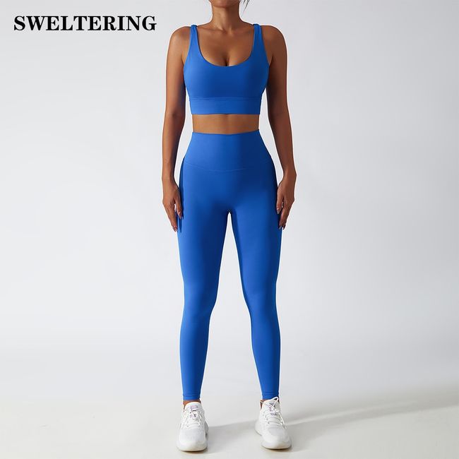 Rib Yoga Sets Sport Femme Tracksuit 2PCS Ctivewear Set Seamless Gym Fitness  Suit Workout Clothes Athletic Wear Women Sportswear