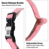 WhoseID Dog Collar with Waterproof AirTag Holder & Anti-Lost QR Code, Cute Bling Warpping Adjustable Width for Small Medium Large Pet (Red, S)