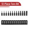 Bates- Tamper Proof Torx Bit Set, 13 Pieces Set, T4-T40, Torx Set, Torx Security Bit Set, Security Torx Bit Set, Star Bits Set, Screwdriver Bit Sets, 1/4 Hex Bit Set, Torx Bits Set