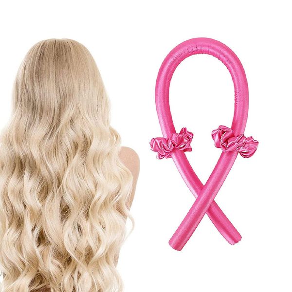 Lockenwickler Locken Ohne Hitze,DIY Heatless Curls Band,Wave Formers über Nacht,Faultier Lockenwickler zum Schlafen in der Nacht,Hair Curler no Heat für langes mittleres Haar(Rot)