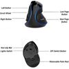 J-Tech Digital Wired Ergonomic Vertical USB Mouse with Adjustable Sensitivity