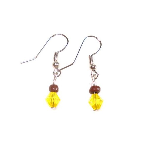 Idin Drop Earrings For Kids - Brown & Yellow Beads