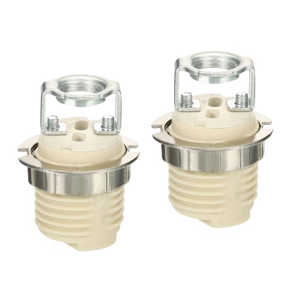 PATIKIL G9 Light Base Socket Kit, 2 Pack Ceramic Lamp Holder Base with Socket Ring Removal Tool, White