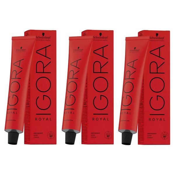 Schwarzkopf Igora Royal 7-00 SET 3 x 60 ml - Intense Violet Blue - Cream - Potentially Free from Common Aggressive Chemicals - For All Hair and Colours Except Blue/Purple