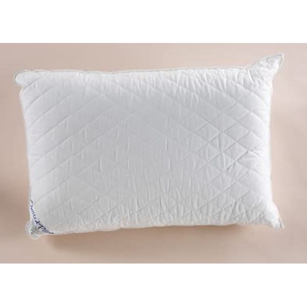 Charlotte Andersen Quilted Pillow Pair, Medium Support Pillow supporting head side back and neck