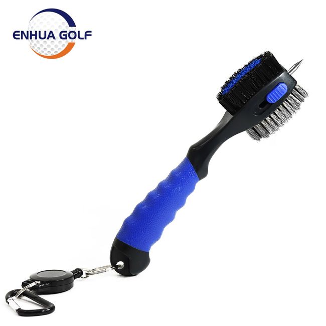 Golf Club Brush Double Sided Retractable Groove Cleaner Divot Tool