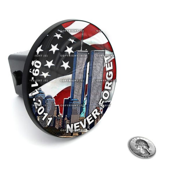  2" Tow Hitch Receiver Plug Cover Insert For SUV's & Trucks - "9-11 Memory" 