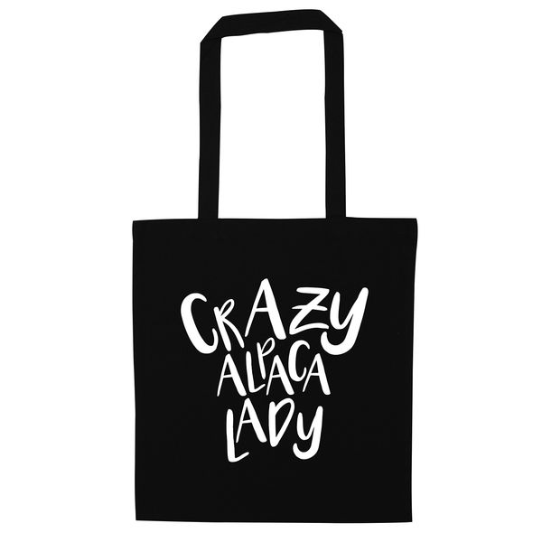 Crazy alpaca lady tote bag