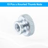uxcell Knurled Thumb Nuts, 15Pcs M5x0.8mm Iron Round Knobs Fasteners for 3D Printer Part, Silver Tone