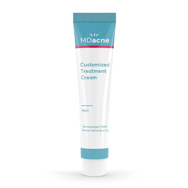 MDacne Acne Treatment Cream with 5% Benzoyl Peroxide - Unclog Pores, Reduces Blemishes & Enhanced with, Plant-Based Ingredients for Sensitive Skin