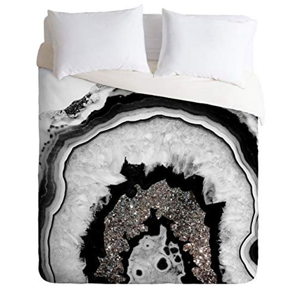 Society6 Anita Bella Jantz Agate Silver Glitter 1 Comforter Set with Pillowcase(s), Queen/Full