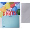 YLAB - 20 Birthday Invitations & Envelopes - Time To PARTY Invites!