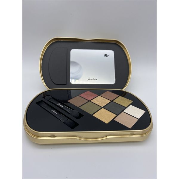 Guerlain Palette Goldenland Harmony of 10 Eyeshadows. Matte to Metallic Look.