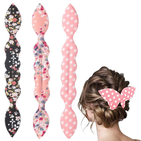 CUHZA Magischer Haarknoten, 3 Stück Haarknotenmacher, Hair Bun Maker, Haarknoten Maker, Haarhalter Schwamm Clips Haar Styling Donut Brötchen Haar Twist Lockenwickler Donut Tools für Mädchen Frauen