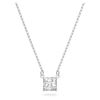 Swarovski Attract necklace, Square, White, Rhodium plated
