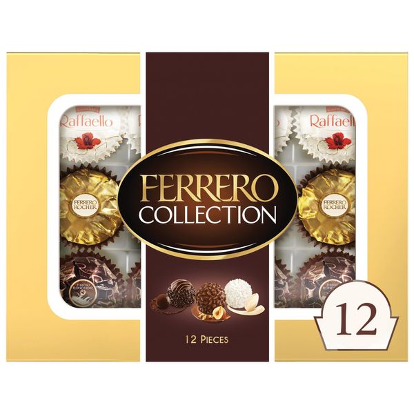 Ferrero Collection, ​12 Count, Premium Gourmet Assorted Hazelnut Milk Chocolate, Dark Chocolate and Coconut, Great Easter Gift, 4.6 oz