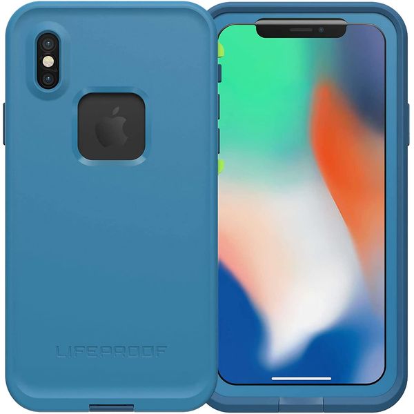 LIFEPROOF fre US Military Mil-Spec Waterproof, Dustproof, Snowproof, Shockproof, Life Proof, Capable of Shooting Depth 6.6 ft (2 m), Strongest Case, iPhone X Dedicated Case, Blue Blue