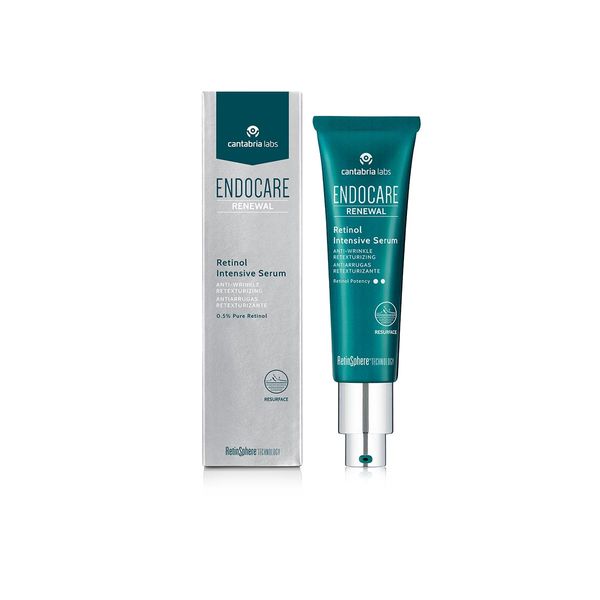 Cantabria Labs Endocare Renewal Retinol Intensive Serum (0.5% Pure Retinol) 30ml Formulated in Micro Sponges in Waterproof Texture: Anti-Wrinkle Retexturing