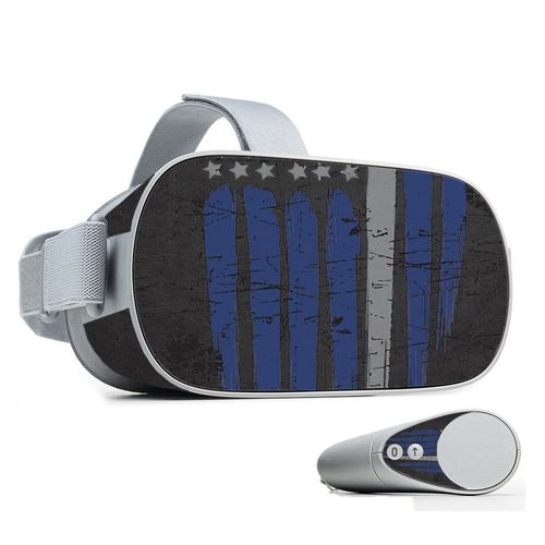 MightySkins Skin Compatible with Oculus Go Mobile VR - Thin White Line | Protective, Durable, and Unique Vinyl Decal wrap Cover | Easy to Apply, Remove, and Change Styles | Made in The USA