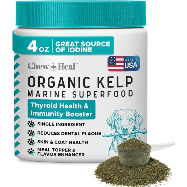 Kelp Supplement for Dogs – Natural Seaweed Powder for Thyroid Function, Dental H