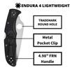 Spyderco Endura 4 Folding Plain Edge FRN Knife